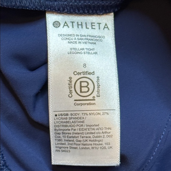 Athleta Women's Stellar Tight Blue Leggings sz 8 Like New - Picture 9 of 11